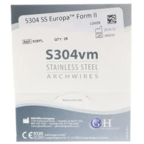 G&H S304 STAINLESS STEEL ARCHWIRE .018 UPPER EUROPAFORM II (25st)