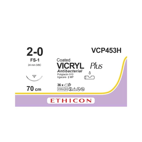ETHICON VICRYL PLUS 2-0 VCP453H MET NAALD FS1 70cm (36st)
