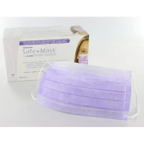 MEDICOM MONDMASKERS SAFE+MASK PREMIER MET ELASTIEK LAVENDEL (50st)