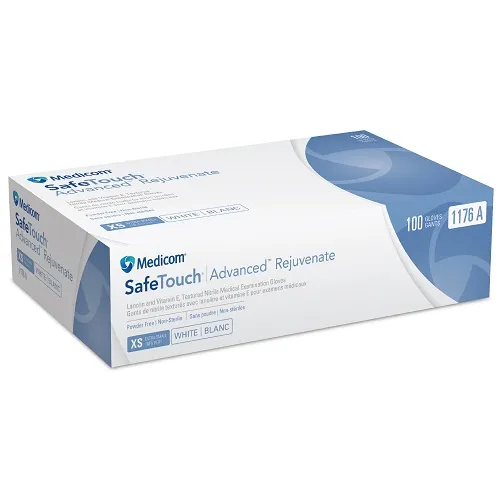 MEDICOM SAFETOUCH REJUVENATE HANDSCHOENEN POEDERVRIJ NITRILE LARGE WIT (100st)