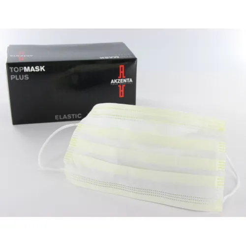 AKZENTA MONDMASKERS TOPMASK PLUS MET ELASTIEK GEEL (50st)