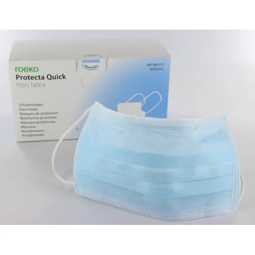 ROEKO MONDMASKERS PROTECTA QUICK NON-LATEX MET ELASTIEK BLAUW (50st)