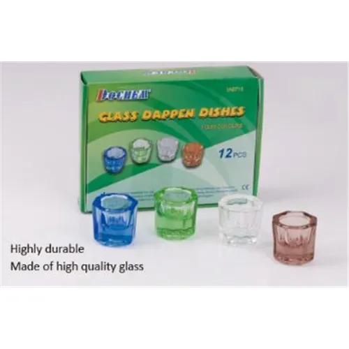 DOCHEM DAPPENGLAASJES SET VAN GLAS DIVERSE KLEUREN 12st