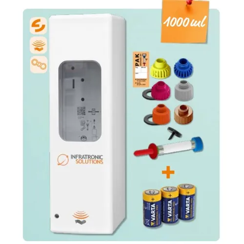 INFRATRONIC SOLUTIONS HYGIENE TOUCHLESS DISPENSER EURO-2 NR.IT1000AW INCL. BATTERIJEN + POMP