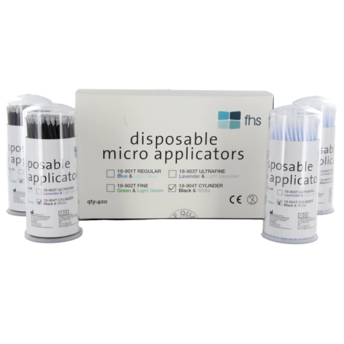 FHS MICRO APPLICATORS CYLINDER ZWART/WIT (4x100st)