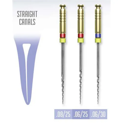 MANI SILK FILES 21mm SIMPLE PACK STRAIGHT CANALS (.08/25,.06/25,.06/30)
