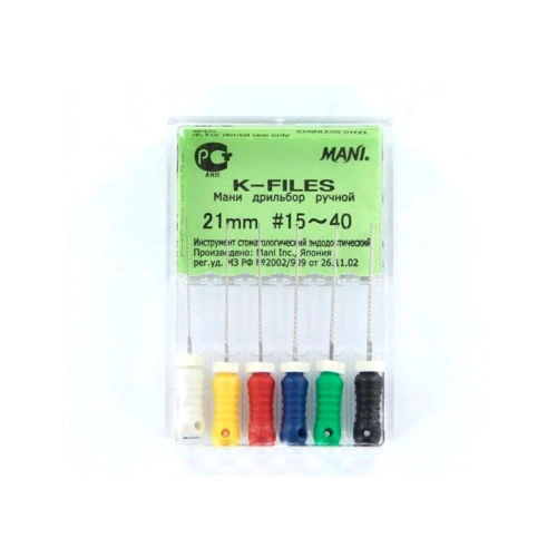 MANI K-FILES 21mm ASSORTED NR.15-40 (6st)