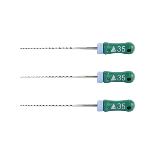 MAILLEFER READY STEEL K-REAMERS 25mm NR.35 STERIEL GROEN (6st)