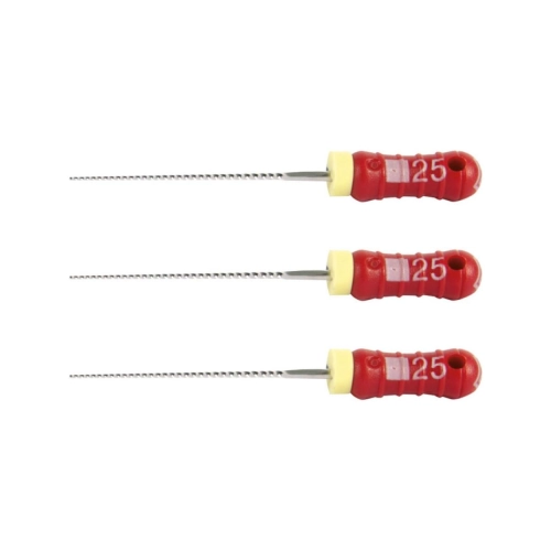 MAILLEFER READY STEEL K-FILES 21mm NR.25 STERIEL ROOD (6st)