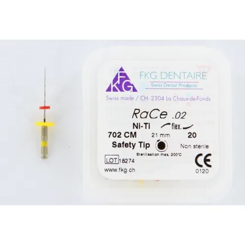FKG RaCe Ni-Ti .02 21mm NR.20 GEEL (5st)