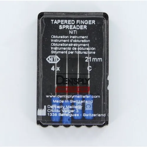 MAILLEFER TAPERED FINGER SPREADERS NiTi 21mm C BLAUW (4st)