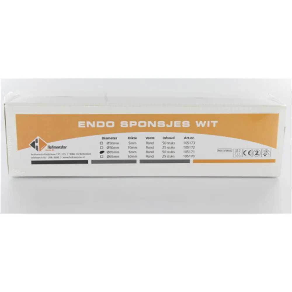 105171 - FHS ENDO SPONSJES WIT Ø 65 / 5mm (50st)