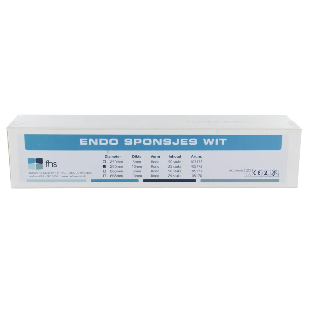 105172 - FHS ENDO SPONSJES WIT Ø 50 / 10mm (25st)