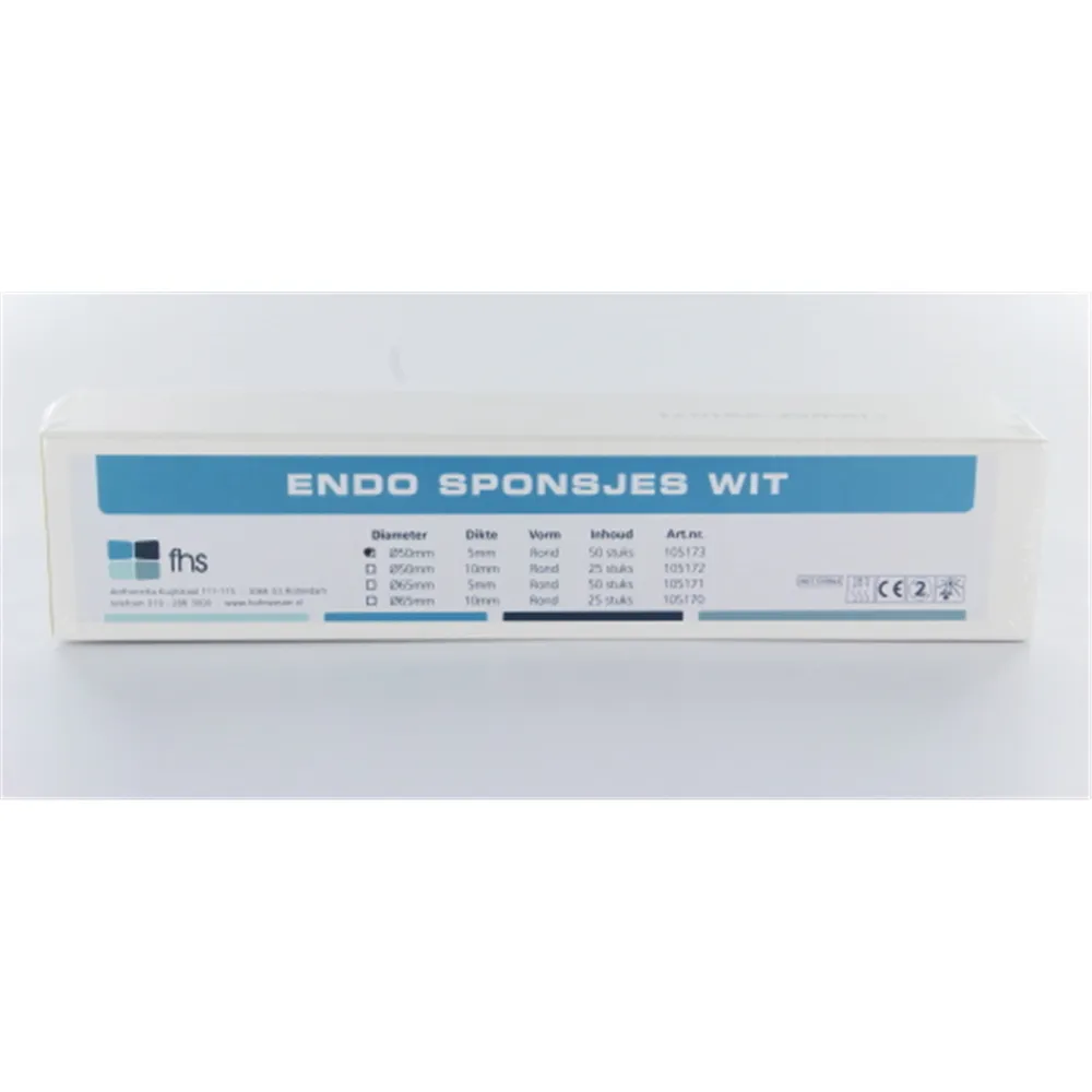 105173 - FHS ENDO SPONSJES WIT Ø 50 / 5mm (50st)