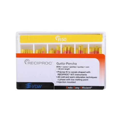 VDW RECIPROC GUTTA PERCHA POINTS VOOR R50 GEEL (60st)