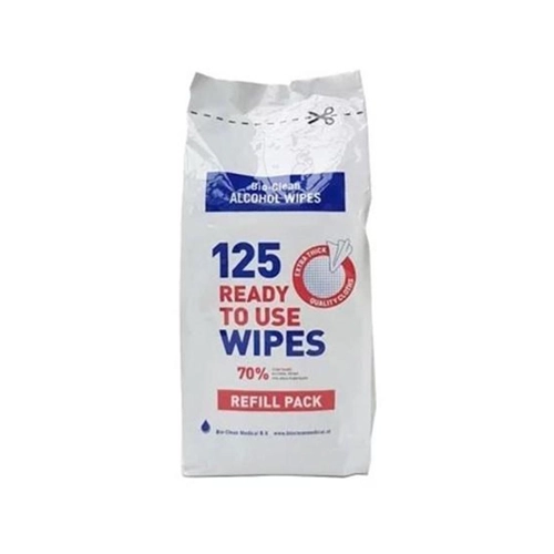 BIO-CLEAN MEDICAL 70% ALCOHOL ADD WIPES 20x20cm (125st)