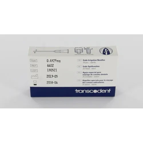 TRANSCODENT SPOELNAALDEN STERIEL 27G 0,4x25mm DOUBLE VENT GRIJS (25st)