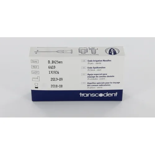 TRANSCODENT SPOELNAALDEN STERIEL 30G 0,3x25mm DOUBLE VENT GEEL (25st)