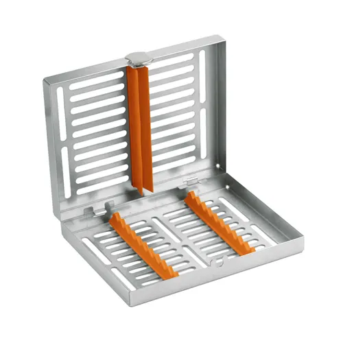 ASA STERILISATIE CASSETTE MET SLOT 18x14cm ORANJE (tbv 10 instr.) 2771-1A