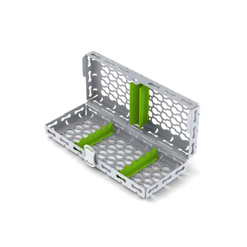 NICHROMINOX GALAXY STERILISATIE CASSETTE MET DEKSEL 18x7cm GROEN (tbv 5 inst) 182044-4