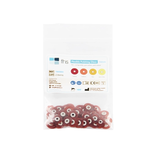 FHS FLEXIBELE POLIJSTSCHIJFJES 10mm COARSE ROOD (100st)