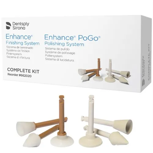 DENTSPLY SIRONA ENHANCE POGO ONE STEP DIAMOND MICRO-POLISHERS COMPLETE KIT (10 cups/points/discs)