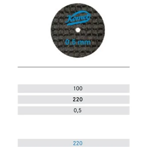 KOMET POLIJSTSCHIJFJES ONGEMONTEERD 0,5mm 9530/220 (100st)