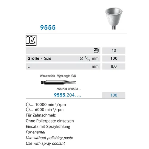 KOMET RA POLIJSTCUPS WIT 9555/100 (10st)