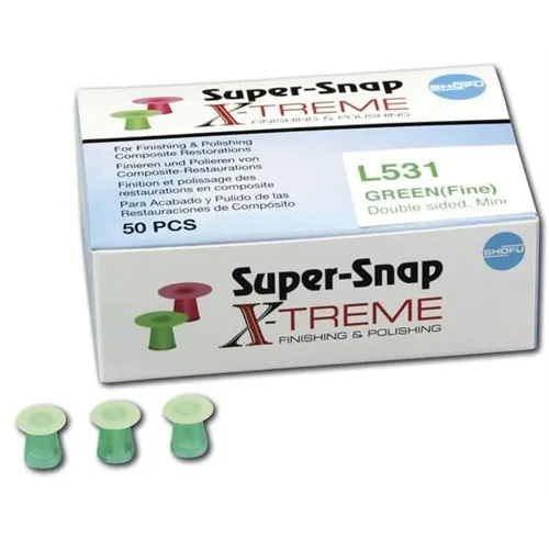 SHOFU SUPERSNAP X-TREME DISK FIJN GROEN MINI DUBBELZIJDIG L-531 (50st)