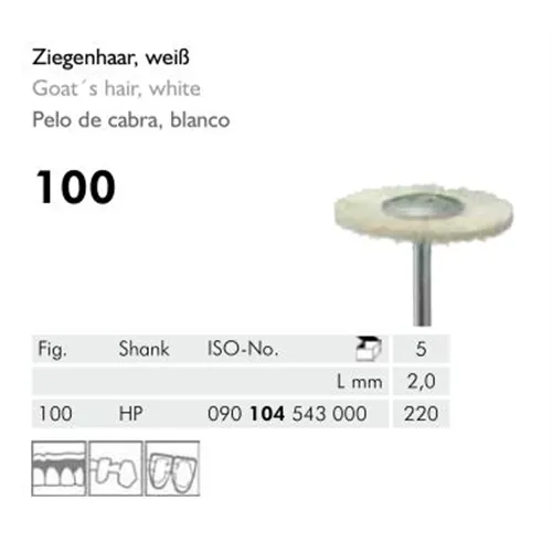 MEISINGER POLIJSTBORSTELS GEITENHAAR WIT HP100/220 (5st)