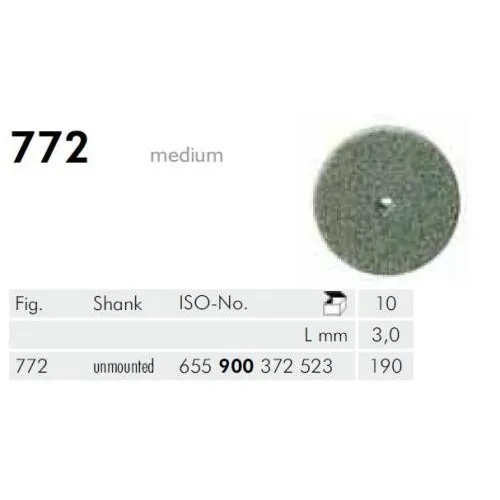 MEISINGER CARBORUNDUM SCHIJFJES ONGEMONTEERD 772/190 (10st)