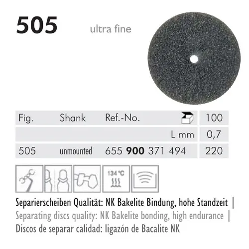 MEISINGER SEPARATIE SCHIJF ONGEMONTEERD 505/220 ULTRA FINE (100st)