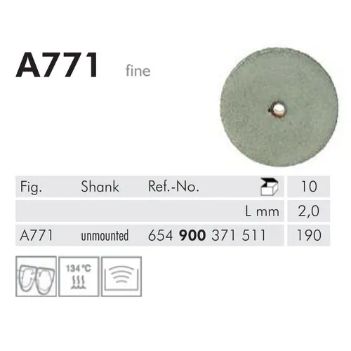 MEISINGER CARBORUNDUM SCHIJFJES ONGEMONTEERD A771/190 (10st)
