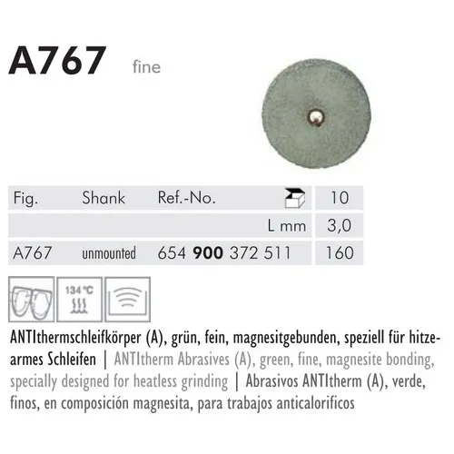 MEISINGER CARBORUNDUM SCHIJFJES ONGEMONTEERD A767/160 (10st)
