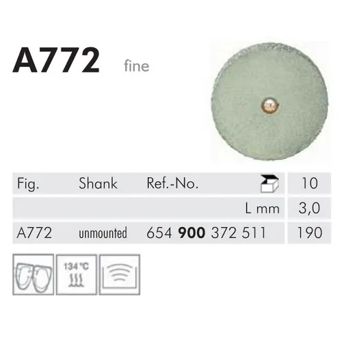 MEISINGER CARBORUNDUM SCHIJFJES ONGEMONTEERD A772/190 (10st)