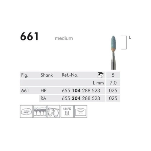 MEISINGER RA CARBORUNDUM STEENTJES VLAM 661/025 (5st)