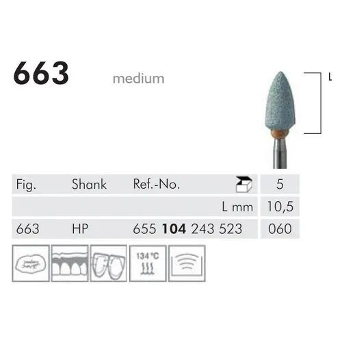 MEISINGER HP POLIJSTSTEEN GROEN 663/060 VLAM (5st)