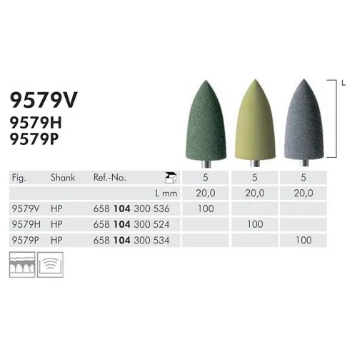 MEISINGER HP POLIJSTKEGELS DONKERGRIJS 9579P (5st)