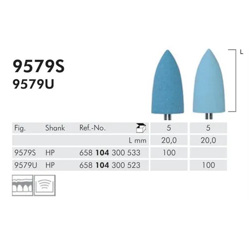 MEISINGER HP POLIJSTKEGELS LICHTBLAUW 9579U (5st)