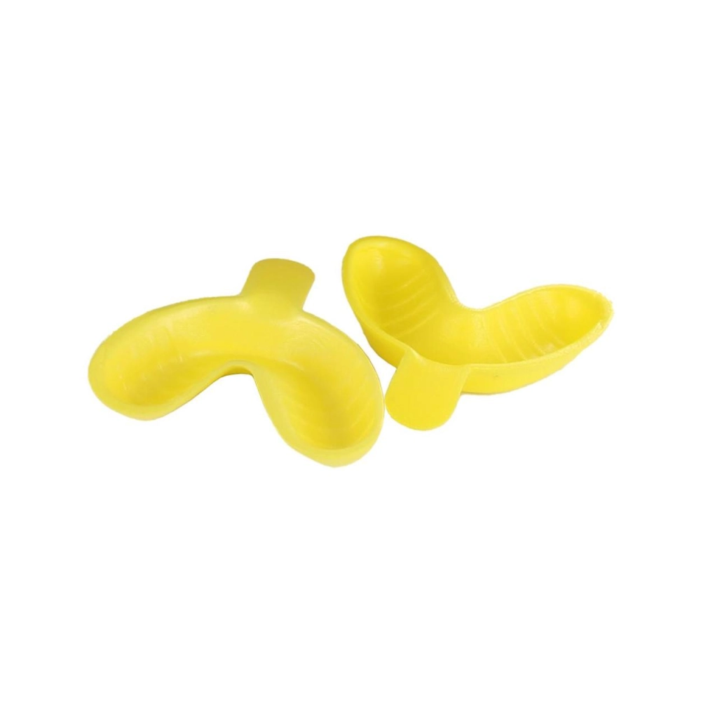 172312 - FHS DISPOSABLE FLUORIDE TRAYS SINGLE ARCH MEDIUM GEEL (100st)