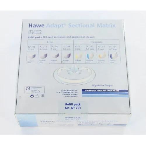 KERR ADAPT SECTIONAL MATRIXEN TRANSPARANT 5mm MODERATE CURVE (100st) & APPROXIMAL SHAPERS (100st) NR.751