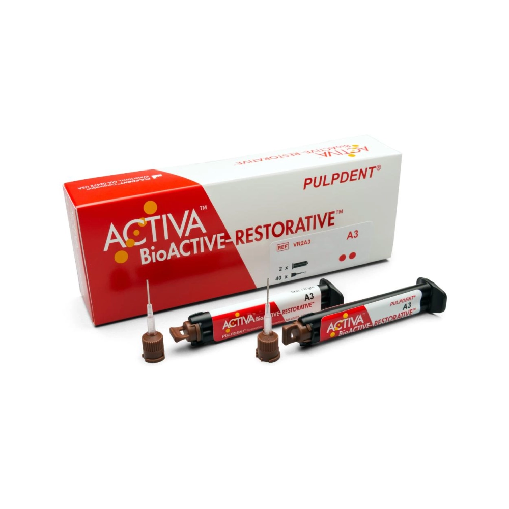 185611 - PULPDENT ACTIVA BIOACTIVE RESTORATIVE VALUE REFILL A3.5 (2x5ml/40 mixing tips)
