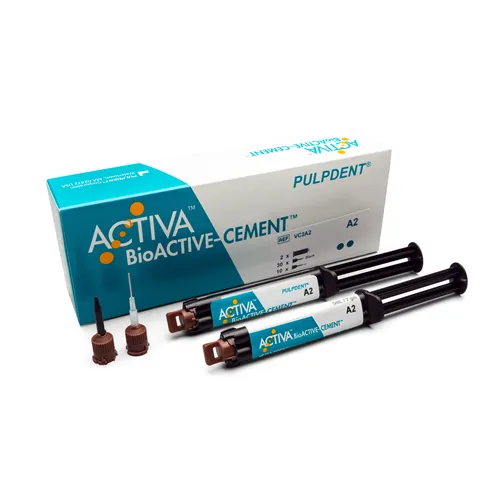 PULPDENT ACTIVA BIOACTIVE CEMENT VALUE PACK A2 OPAQUE (2x5ml/40 mixing tips)