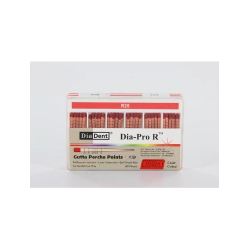 DIADENT GUTTA PERCHA POINTS RECIPROC NR.25 ROOD (60st)