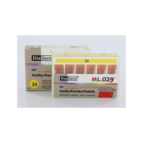 DIADENT GUTTA PERCHA POINTS COLOR-CODED NR.20 GEEL (120st)