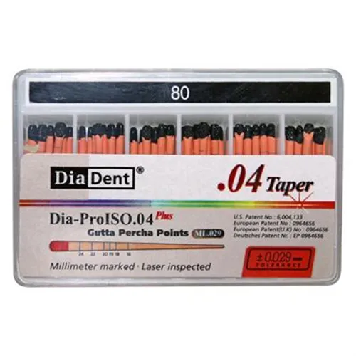 DIADENT GUTTA PERCHA POINTS .04 NR.80 ZWART (60st)
