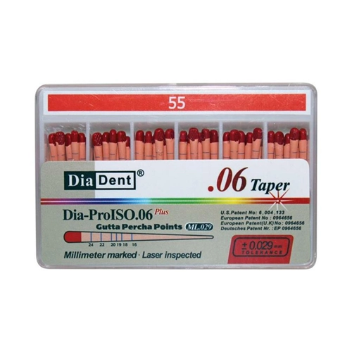 DIADENT GUTTA PERCHA POINTS .06 NR.55 ROOD (60st)