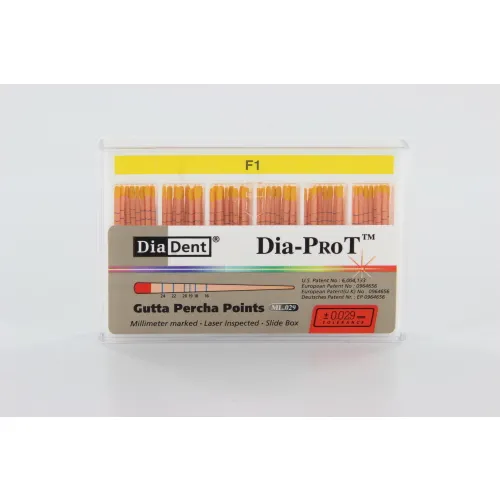 DIADENT GUTTA PERCHA POINTS VOOR PROTAPER F1 GEEL (60st)