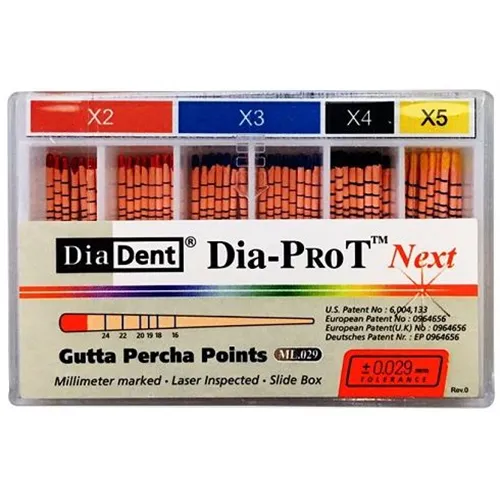 DIADENT GUTTA PERCHA POINTS DIA-PROT NEXT X2-X5 ASSORT (60st)