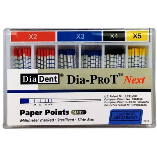 DIADENT PAPER POINTS DIA-PROT NEXT X2-X5 ASSORT (100st)